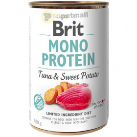 Консервирана храна за кучета BRIT MONO PROTEIN TUNA & SWEET POTATO - със 72% прясно риба тон и 5% сладки картофи